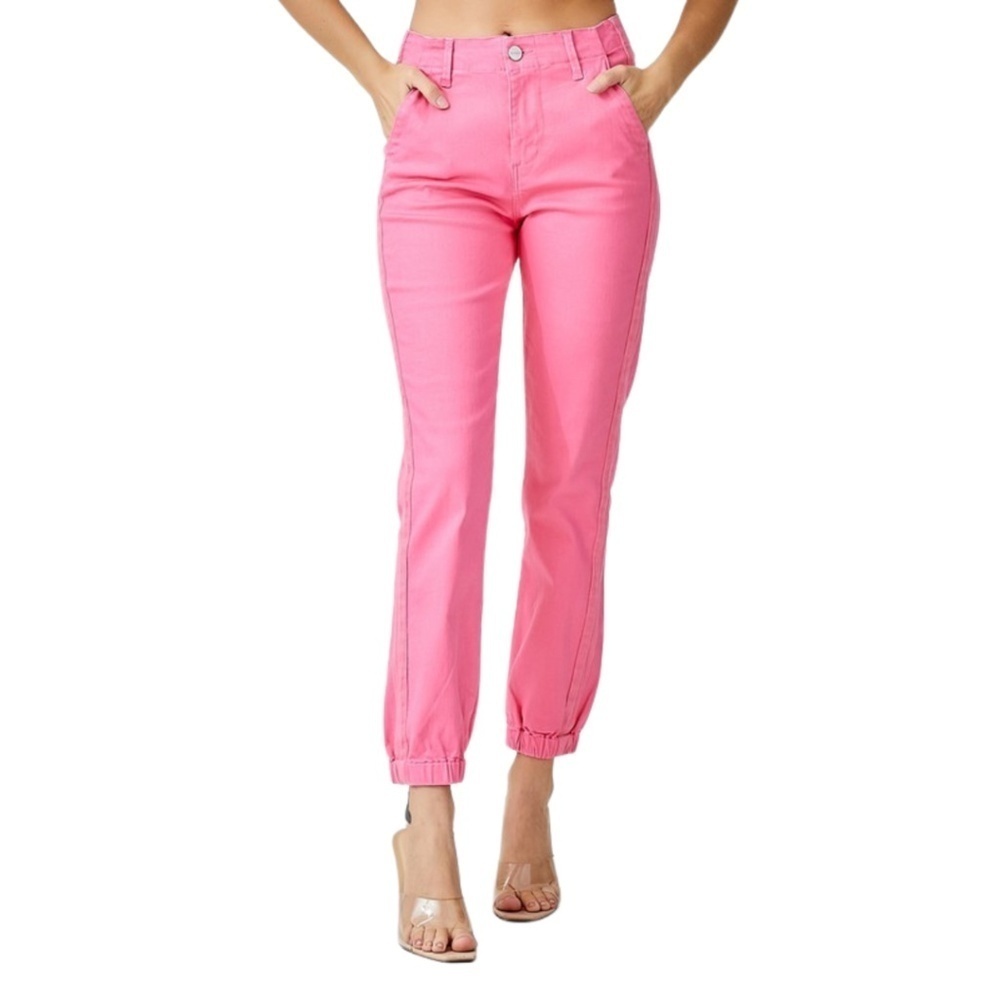 Pink High Rise Jogger Jeans